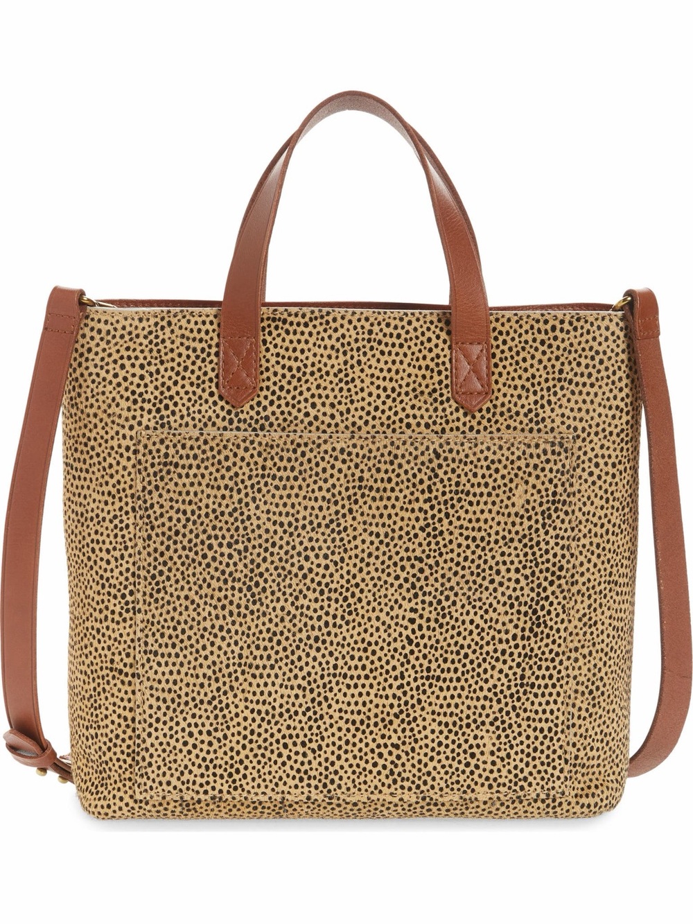 The Zip Top Spotted Calf Hair Transport Crossbody Bag